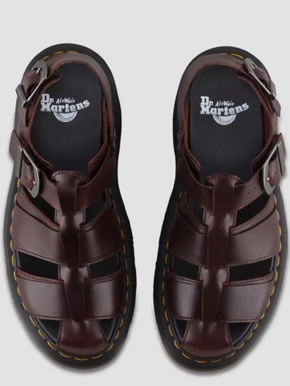 Dr. Martens Kassion Brando Brown Fisherman Closed Toe Sandal Unisex 38 M 6 L 7